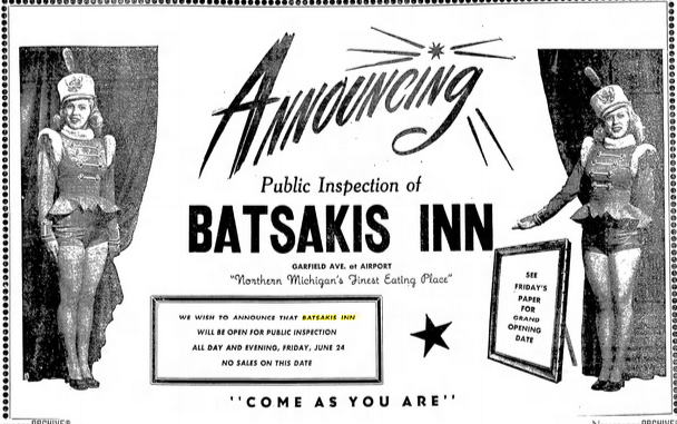 Batsakis Inn - June 1949 Opening Ad